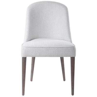 Uttermost Brie White Fabric Armless Dining Chairs Set Of 2