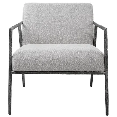 Uttermost Brisbane Gray And White Fabric Accent Chair