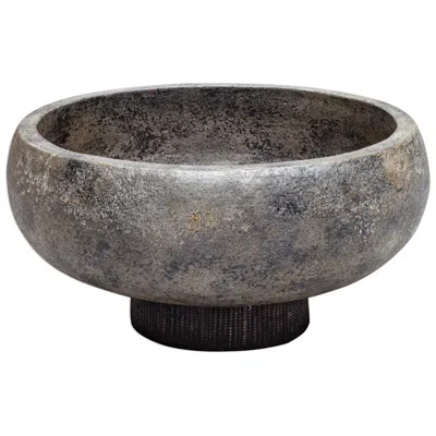 Uttermost Brixton 14" Wide Black Terracotta Modern Decorative Bowl