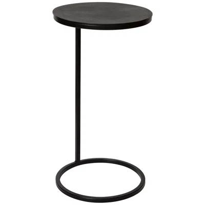 Uttermost Brunei 12 1/2" Wide Aged Black And Bronze Round Accent Table