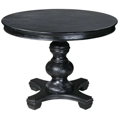 Uttermost Brynmore 42" Wide Round Black Wood Table