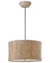 Uttermost Burleson 3-light Drum Pendant In Beige