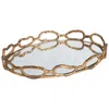 Uttermost Cable Chain Gold Leaf Mirrored Decorative Tray