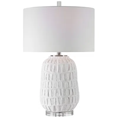 Uttermost Caelina 26 1/2" Textured Matte White Ceramic Table Lamp