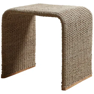 Uttermost Calabria 24" Wide Woven Seagrass Curved End Table