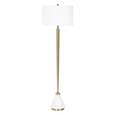 Uttermost Calliope 64" High Plated Brass With White Marble Floor Lamp