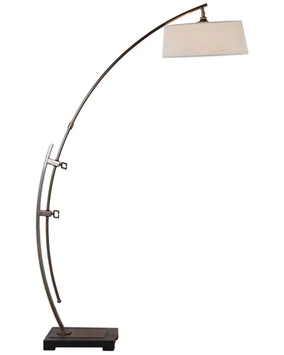Uttermost Calogero Bronze Arc Floor Lamp In Black