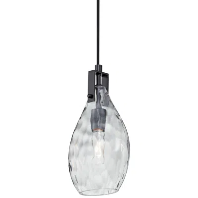 Uttermost Campester 9" Wide Black And Clear Mini Pendant