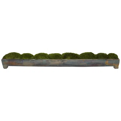 Uttermost Canal Green Moss 34"w Centerpiece In Oxidized Bronze Tray