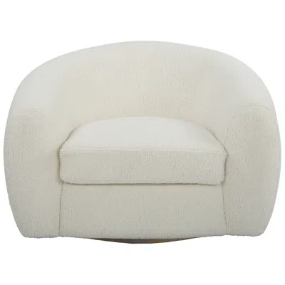 Uttermost Capra 43" Wide Off White Shearling Swivel Chair