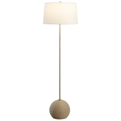 Uttermost Captiva 65" High Contemporary Brass And Rattan Floor Lamp