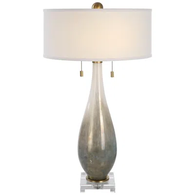 Uttermost Cardoni 32 1/4" White And Smoked Bronze Glass Table Lamp
