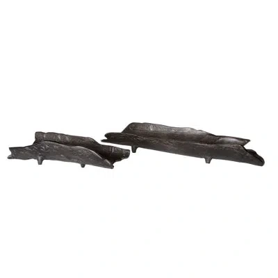 Uttermost Caryn 2 Piece Ottoman Tray Set In Black
