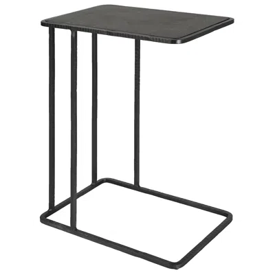 Uttermost Cavern 18" Wide Black Bluestone Rectangular Accent Table