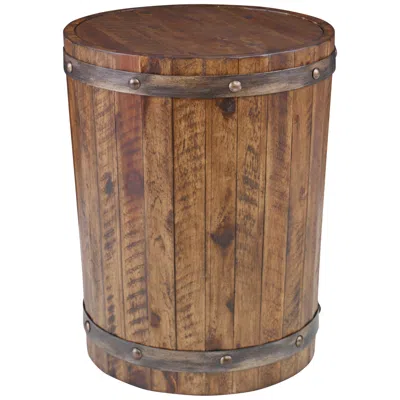 Uttermost Ceylon 19" Wide Weathered Walnut Wine Barrel Accent Table