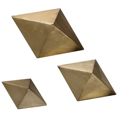 Uttermost Champagne Rhombus 3-piece Tabletop Sculpture Set