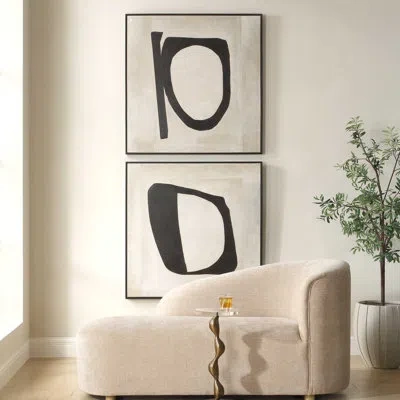 Uttermost Characters Abstract Art Set/2 In Black;brown;white