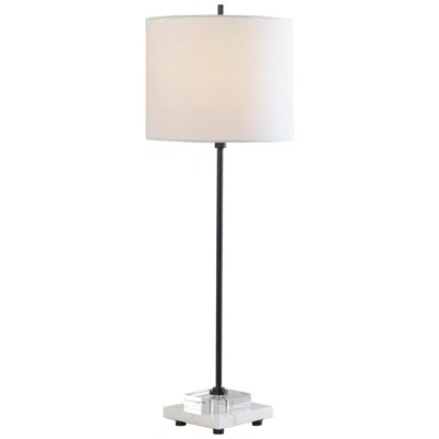 Uttermost Ciara 33" High Black Metal And White Marble Buffet Lamp