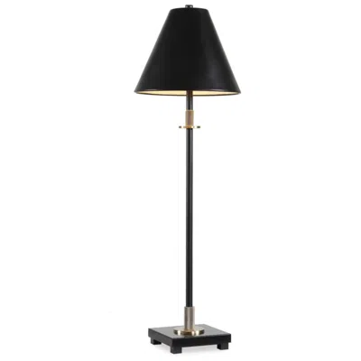 Uttermost Cinnabar Road Athens 32" H Black Metal With Antique Brass Table Lamp