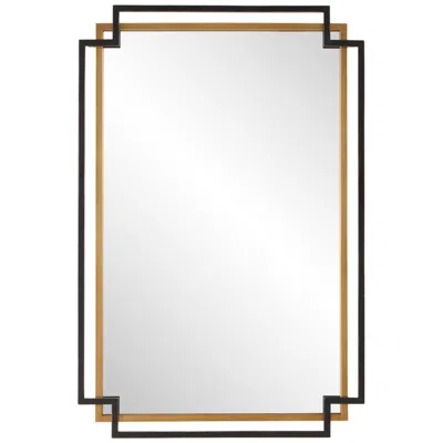 Uttermost Cinnabar Road Kensington 34 1/8 H" Bronze And Gold Metal Framed Mirror In Gray