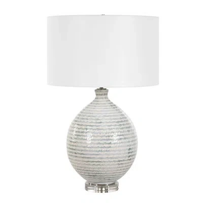 Uttermost Clary Horizontally Striped Table Lamp In White;gray