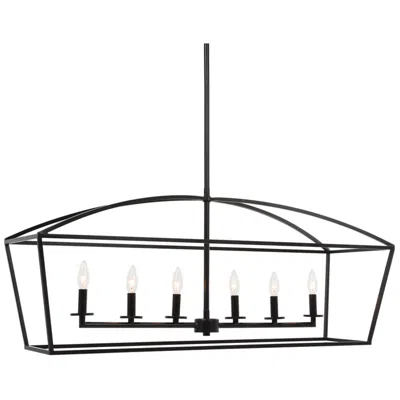 Uttermost Clayton 42" Wide 6-light Bronze Linear Candelabra Chandelier
