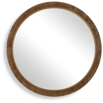 Uttermost Cleveland Burl Veneer 52 1/8" Round Wall Mirror