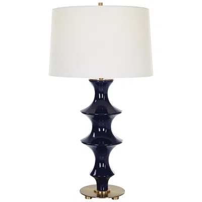 Uttermost Coil 28 3/4" Modern Gloss Cobalt Blue Ceramic Table Lamp