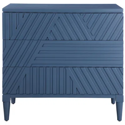 Uttermost Colby 36" Wide Blue Carved 3-drawer Accent Chest