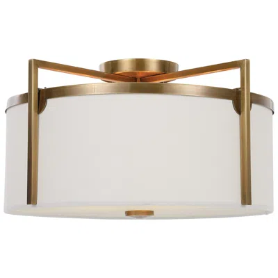 Uttermost Colfax 21" Wide Antique Brass Drum Ceiling Light
