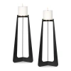 Uttermost Columnar Black Candleholders In Black