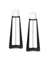 Uttermost Columnar Candleholders, Set Of 2 In Black