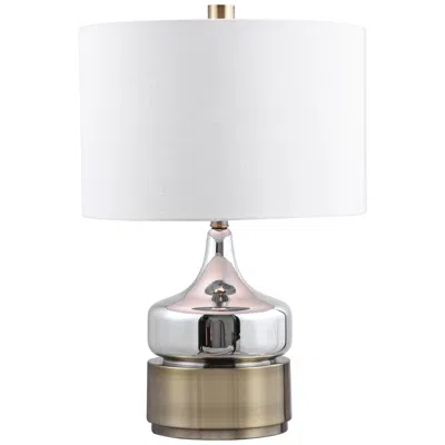 Uttermost Como Chrome And Antique Brass Modern Accent Table Lamp
