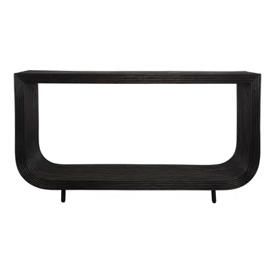 Uttermost Compton 57 1/2" Wide Black Rattan Console Table