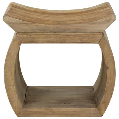 Uttermost Connor Elm Wood Accent Stool In Brown