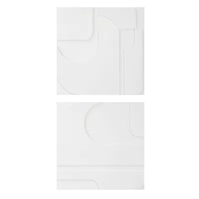 Uttermost Contours 24" Square White Wood 2-piece Wall Decor Set