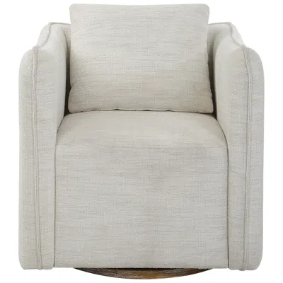Uttermost Corben 29" Wide X 30" High White Swivel Armchair
