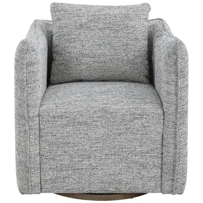 Uttermost Corben Blue Swivel Chair In Gray