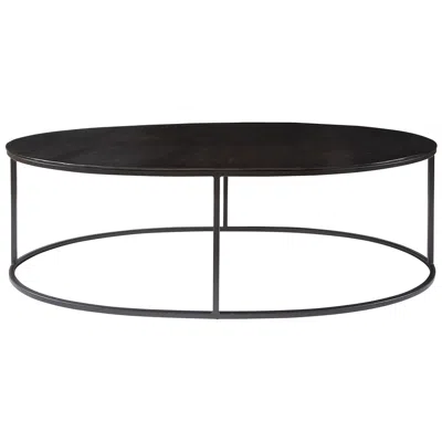 Uttermost Coreene 48" Wide Oval Aged Black Iron Coffee Table
