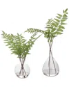 Uttermost Set Of 2 Country Ferns In Green