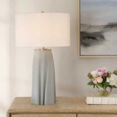 Uttermost Cover Up Sculpted Table Lamp In Blue;silver