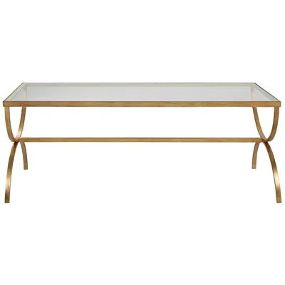 Uttermost Crescent 48" Wide Antique Gold Rectangular Coffee Table