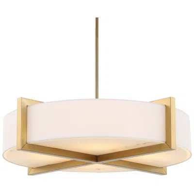 Uttermost Cresson 30" Wide Brass And White 4-light Pendant