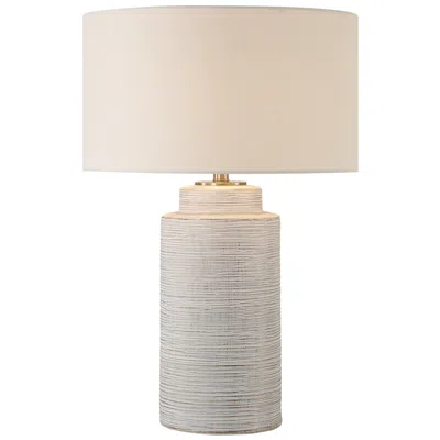 Uttermost Crimp 26 1/2" Distressed Ivory Glaze Ceramic Table Lamp