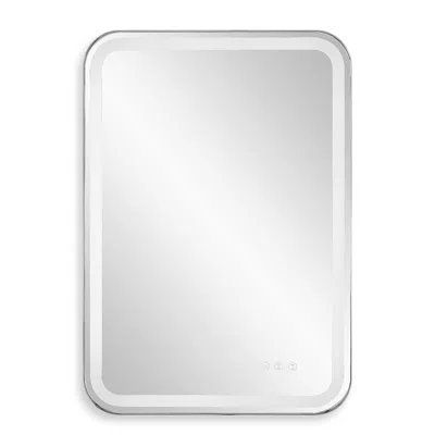 Uttermost Crofton Polished Nickel 22 1/4" X 32 1/4" Led Wall Mirror In Metallic
