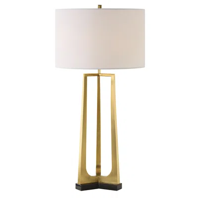Uttermost Crossroads Plated Antique Brass Metal Table Lamp