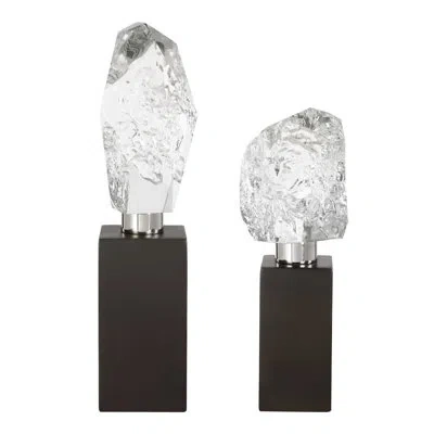 Uttermost Crystal Peak Sculptures Set/2 In Blue;silver