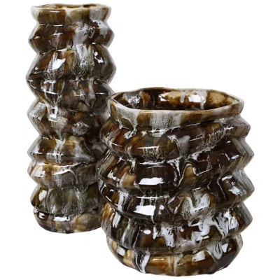 Uttermost Cuoco Set Of 2 Ceramic Vases