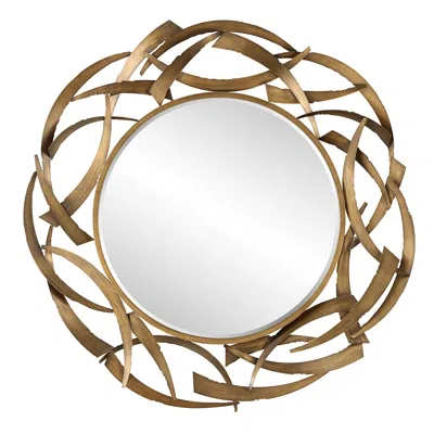 Uttermost Cutting Edge Golden Bronze 55" Round Wall Mirror In Metallic