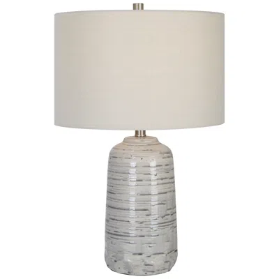 Uttermost Cyclone 24 3/4" Ivory And Gray Modern Ceramic Table Lamp